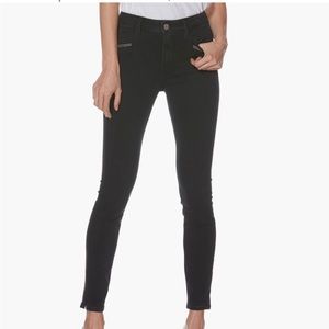 Paige Transcend Roxxi Zipper Teeth Skinny Jeans Sz 26 in black fog